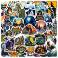 50/100pcs Forest Camping Hiking Outdoor Stickers Travel Scenery Decals Suitcase Luggage Bike Car Waterproof Graffiti Sticker