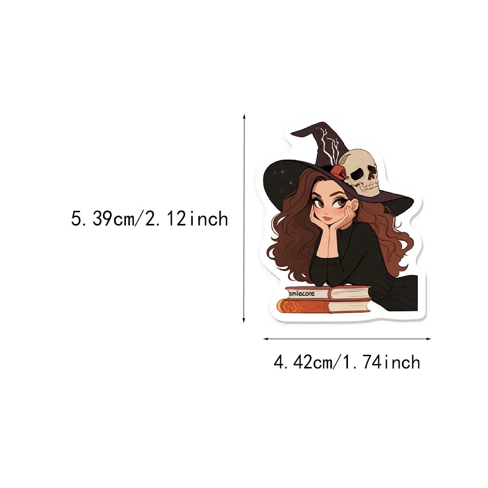 50/100PCS Witch Book Scroll Stickers Fun Graffiti DIY Manual This Label Decoration Phone Case Tablet Waterproof Stickers Toy