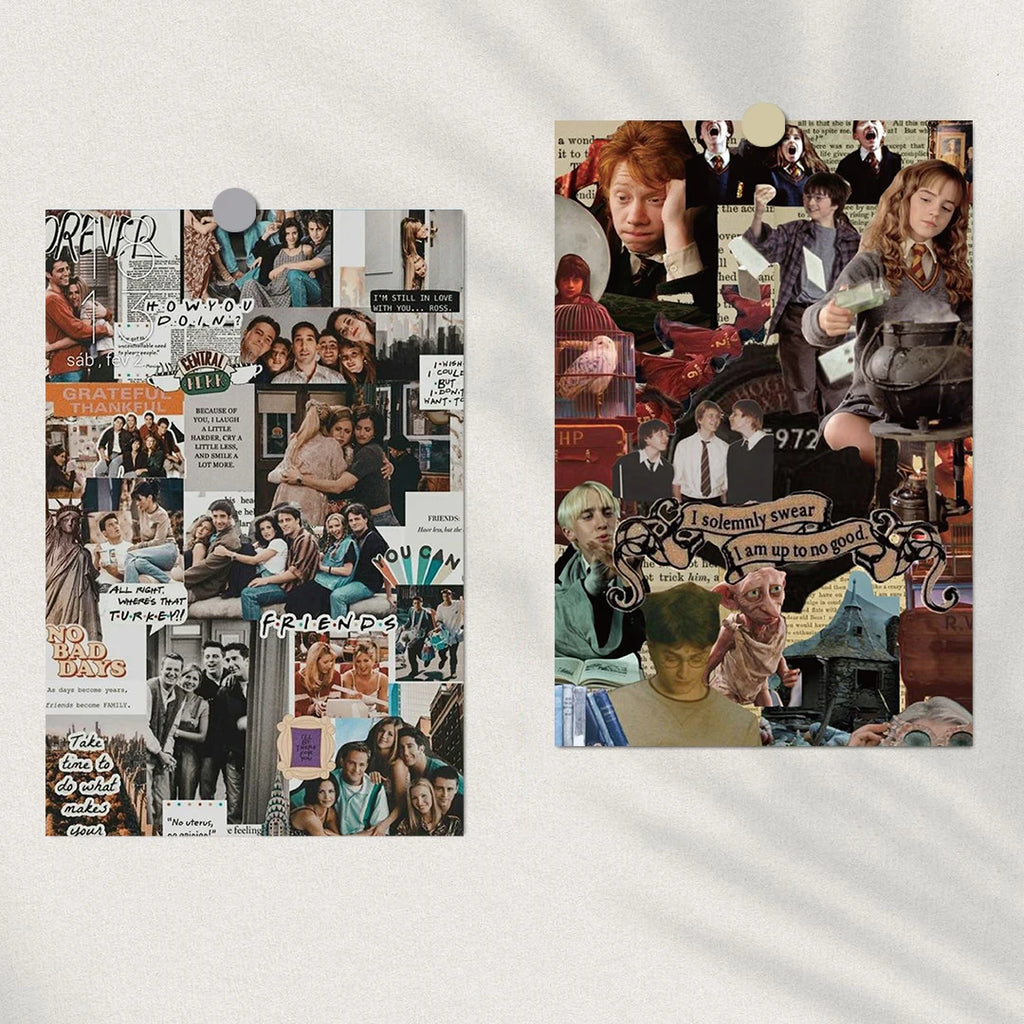 10PCS Movie poster collage Card Postcard Stickers Harajuku Retro Retro Fashion DIY Photography Dot Background Wall Decorative