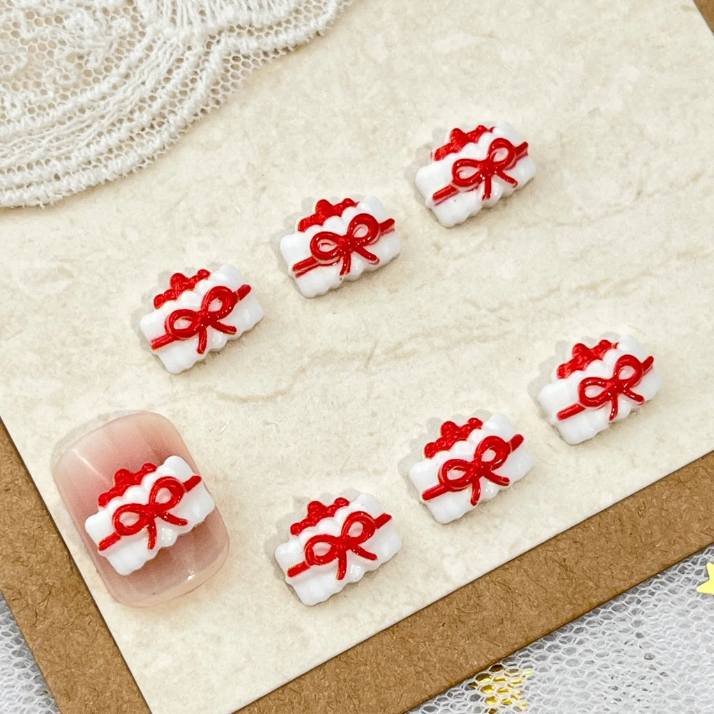 10pc Christmas Chocolate Candy Nail Charms Cute Simulation Series Food Play Cake Nails Accessories DIY Rhiestones Nails Decorati