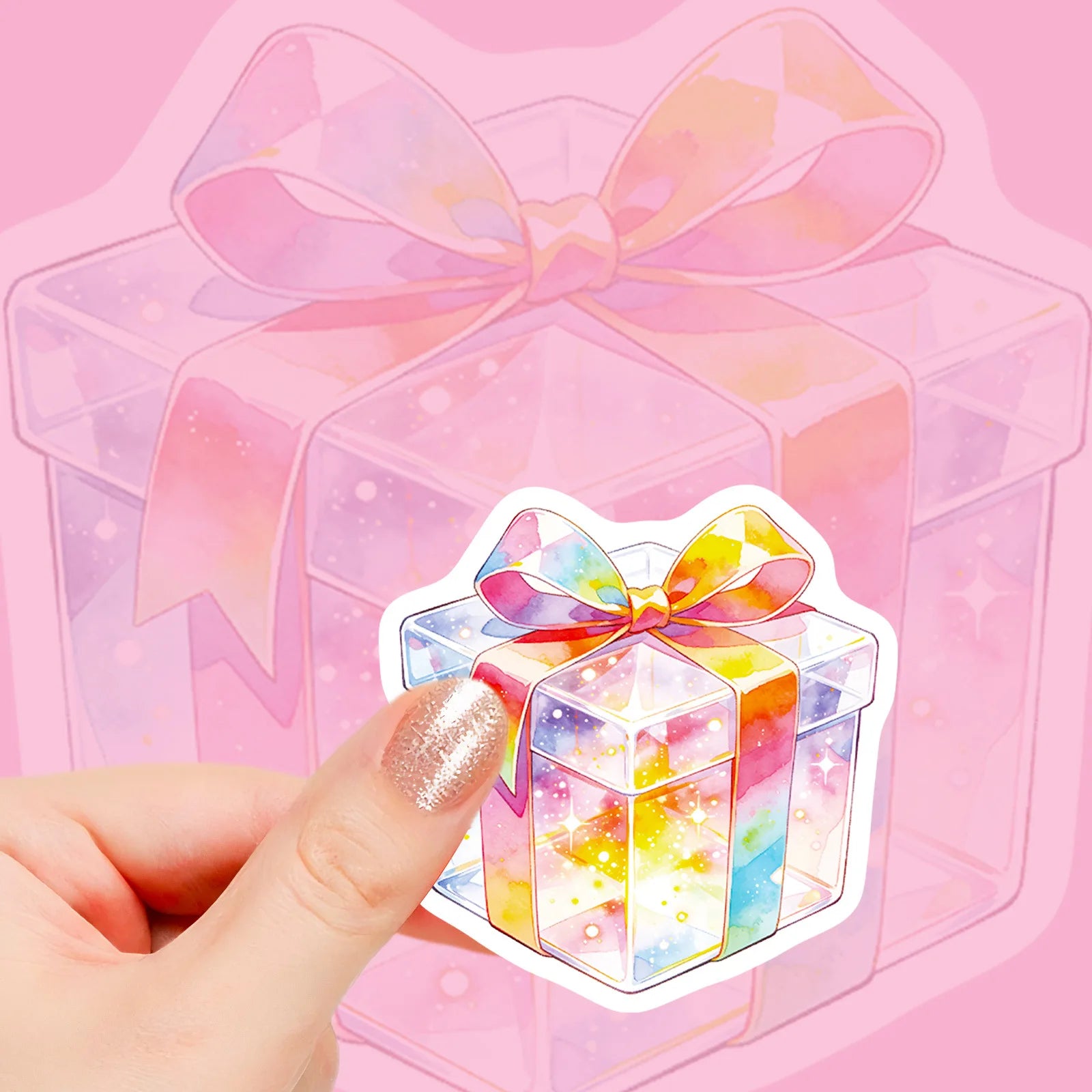 56PCS Watercolor Birthday Party Graffiti Stickers Balloon Cake Candy Elements Student Stationery Notebook Birthday Gift Stickers