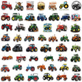 50/100 Pcs Cartoon Farm Tractor Colorful HD Stickers for Phone Case Toolbox Fridge Cabinet Drawer Stationery Box Removable Decal