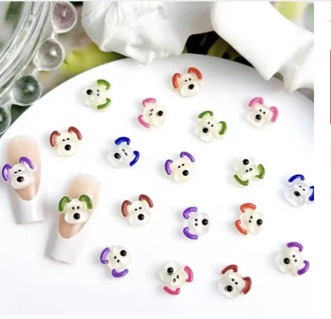 Food Play Candy Nail Art Charms Iridescent Gradient Gold Foil Rainbow Candy Resin Nail Rhinestone Decoration DIY Nails Accessory