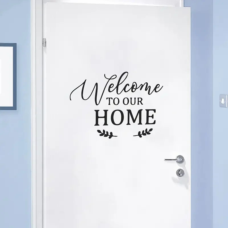 1pc of Creative 'Welcome to Our Home' English Wall Sticker, Self-Adhesive Background Decoration Wall Sticker