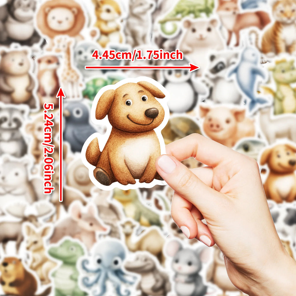 50Pcs 3D Animal Stickers for DIY Laptop Decor Koala Penguin DIY Stickers For Notebook Stationery