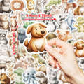 50Pcs 3D Animal Stickers for DIY Laptop Decor Koala Penguin DIY Stickers For Notebook Stationery