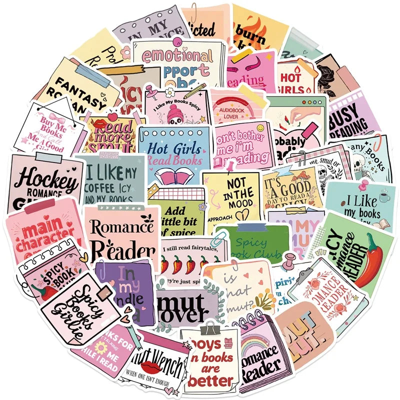10/30/50PCS Pink Girl Book PVC Sticker Aesthetic Children's Stationery DIY Decoration Scrapbooking School Supplies for Kids