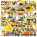 10/30/50PCS Cartoon Engineering Vehicle PVC Sticky Stickers Aesthetic DIY Phone Laptop Luggage Skateboard Graffiti Decals