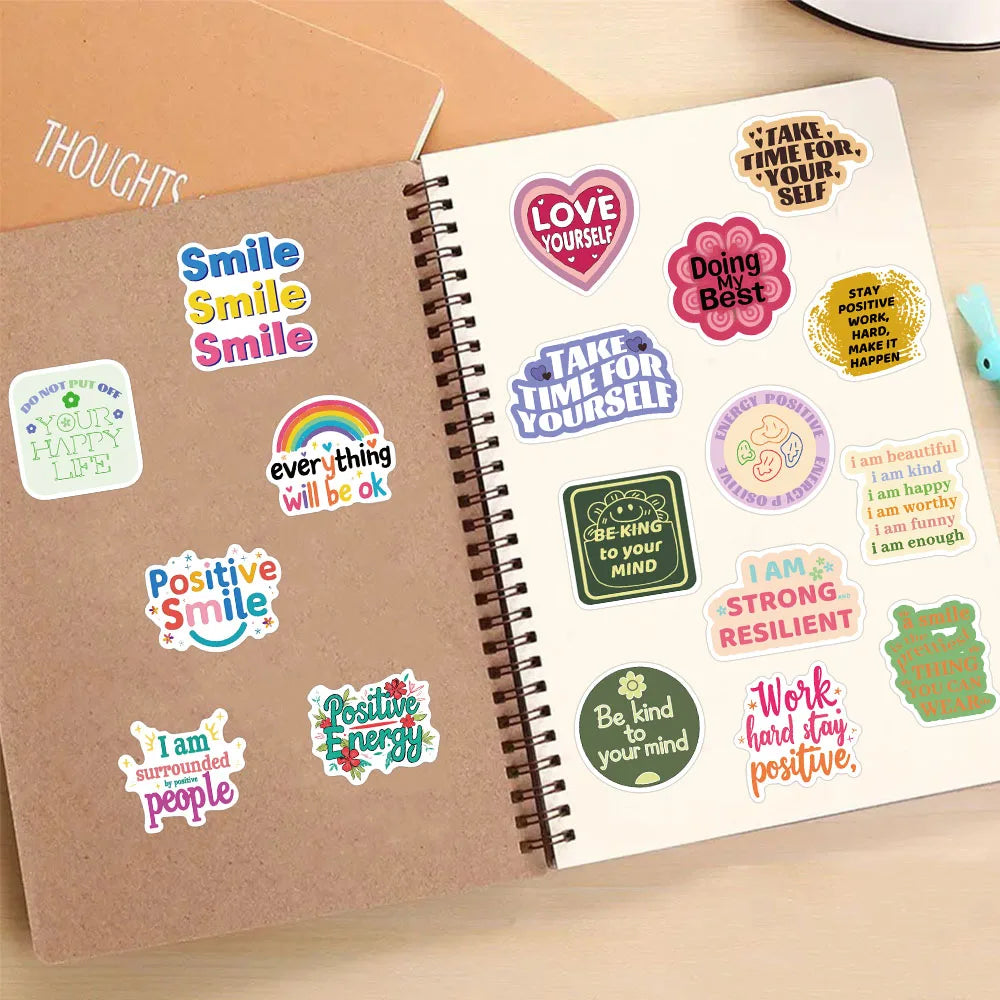 50PCS Positive Positive Stickers Harajuku Kawaii Skateboard Graffiti Stickers DIY Notebook Phone Case Manual Decorative Stickers