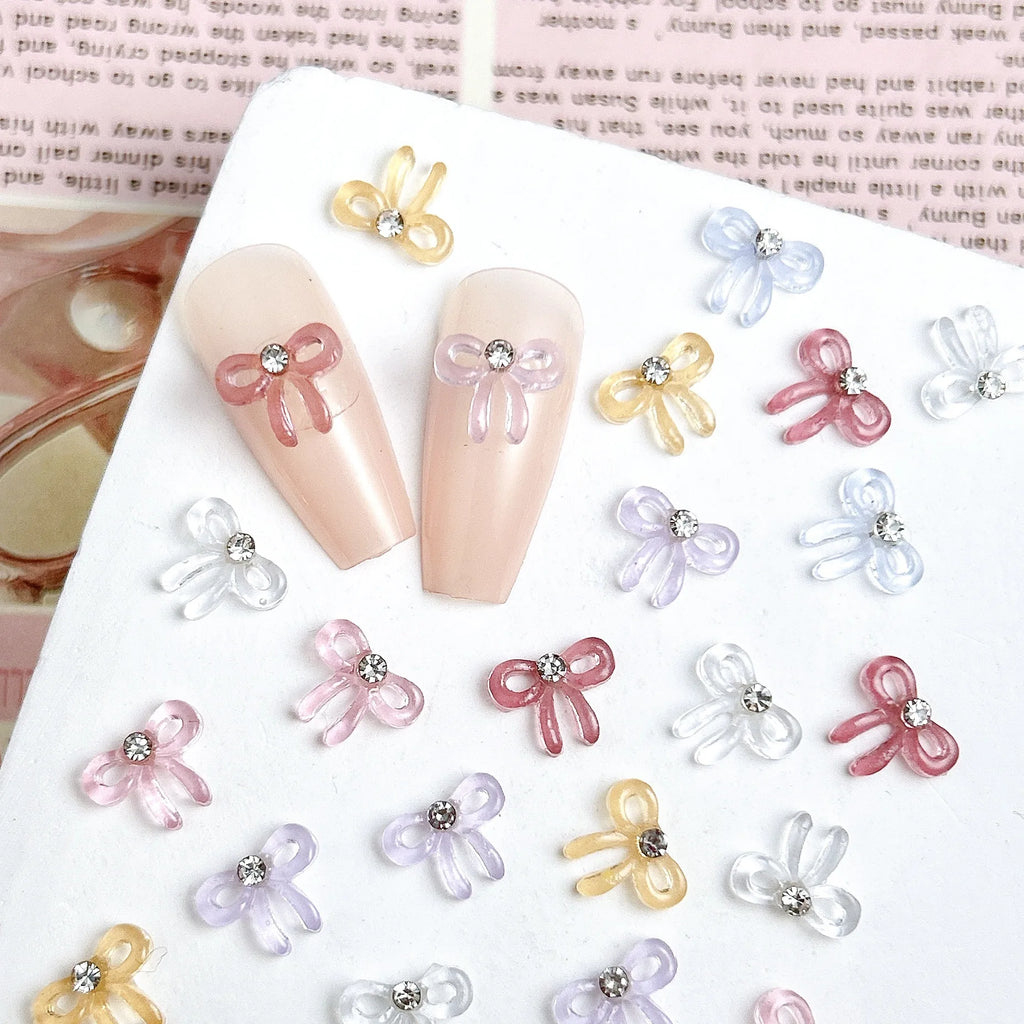 Food Play Candy Nail Art Charms Iridescent Gradient Gold Foil Rainbow Candy Resin Nail Rhinestone Decoration DIY Nails Accessory