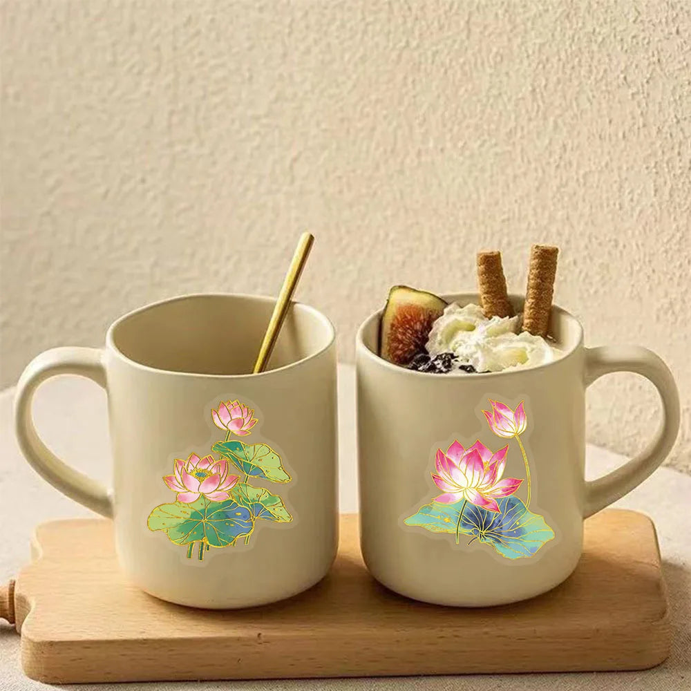 50PCS Elegant Floral Decorative Stickers, Computer Scrapbook, Phone Case, Toy Decoration, Hot Stamping Stickers