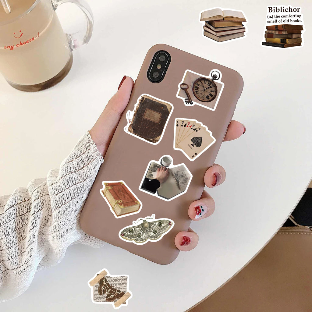 50PCS Dark Academia Stickers Nostalgia Gift Cafe DIY Laptop Phone Luggage Guitar Bottle Art Picture Community Dormitory  ﻿