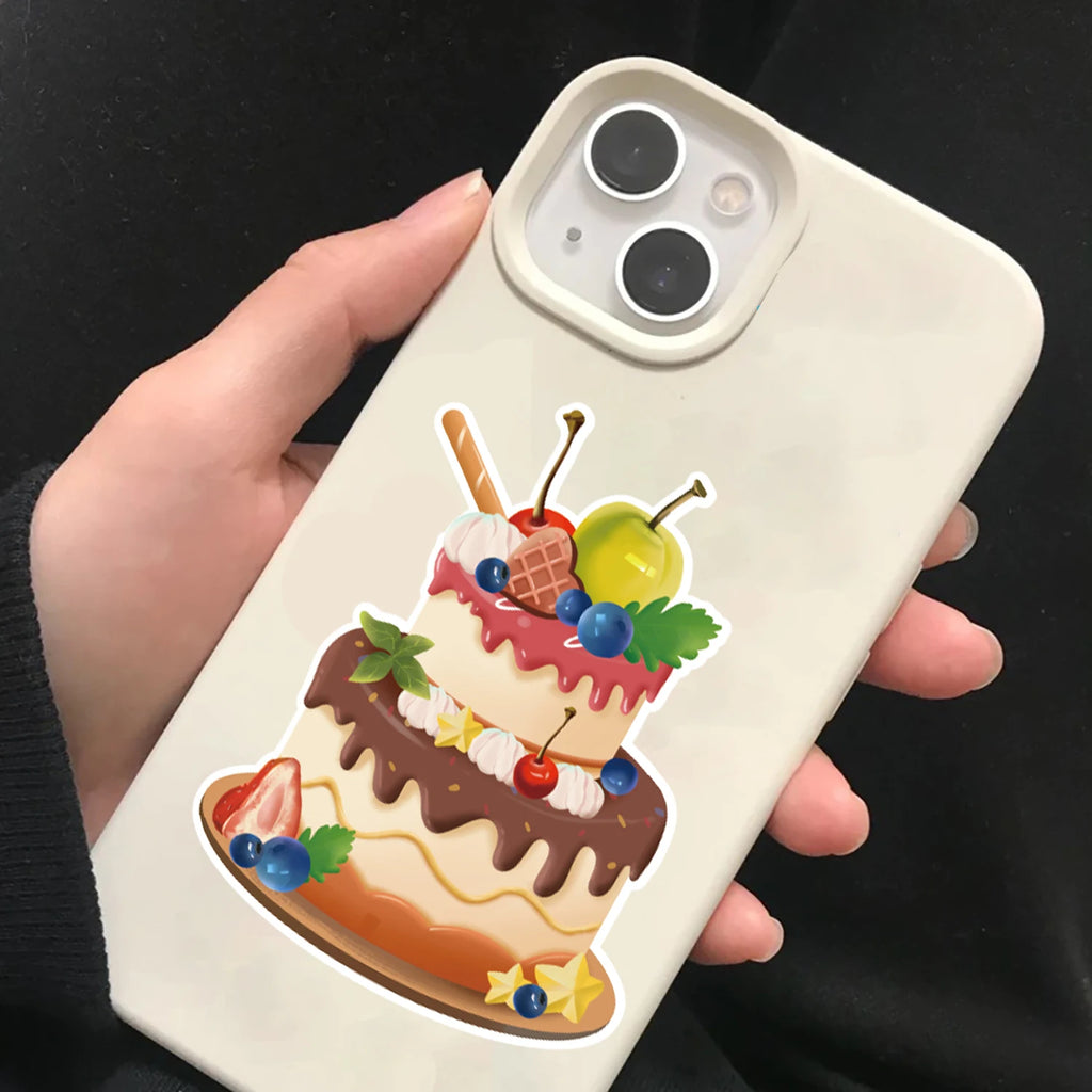 8PCS Cute Cake Collage Sticker Retro Laptop Assembly Puzzle DIY Cartoon Coffee Luggage Stationery Harajuku Puzzle Stickers ﻿