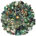50PCS Witch of the Woods Theme Stickers Scrapbooking Collage Material Decorative Phone Case Frame DIY Waterproof Stickers