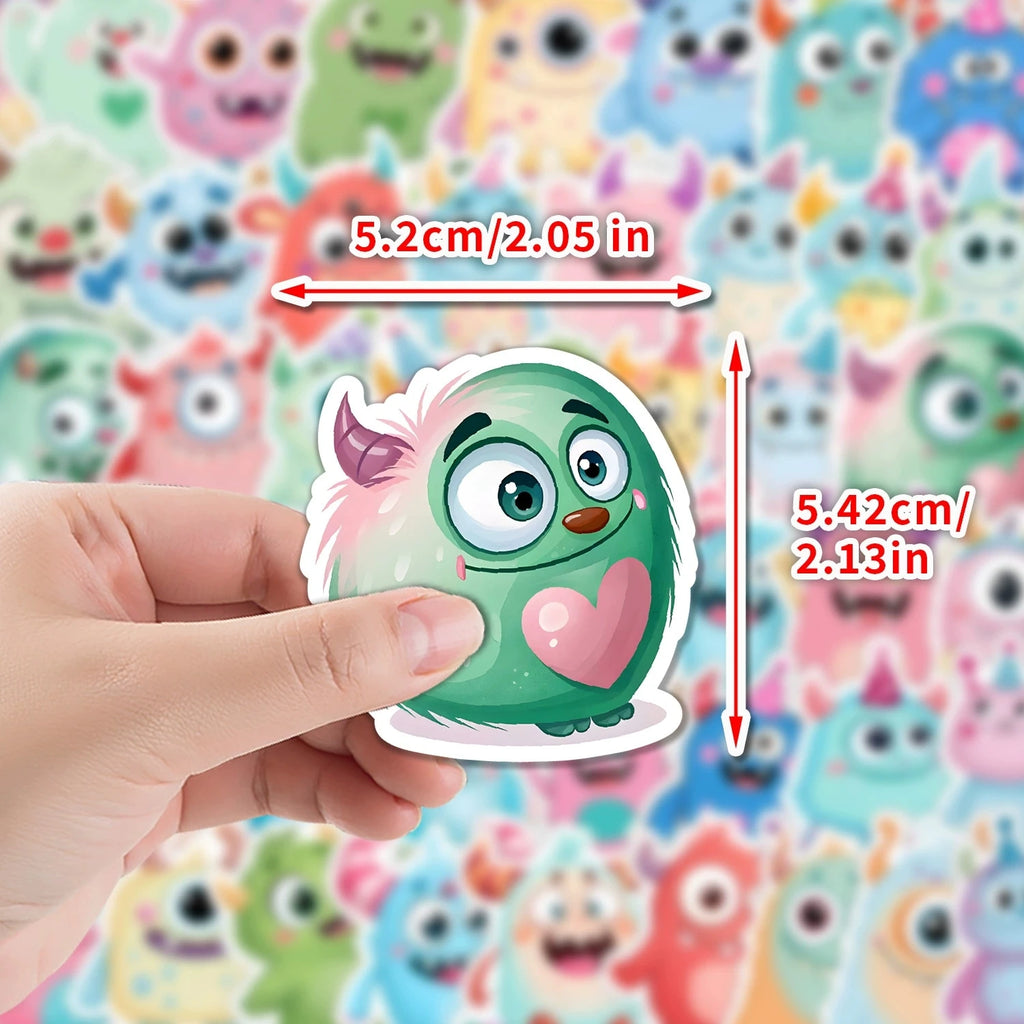 50/100PCS Cute Big Eyes Animal Graffiti Stickers Water Cup Phone Waterproof Stickers Cartoon Big Eyes Animal Stationery Stickers