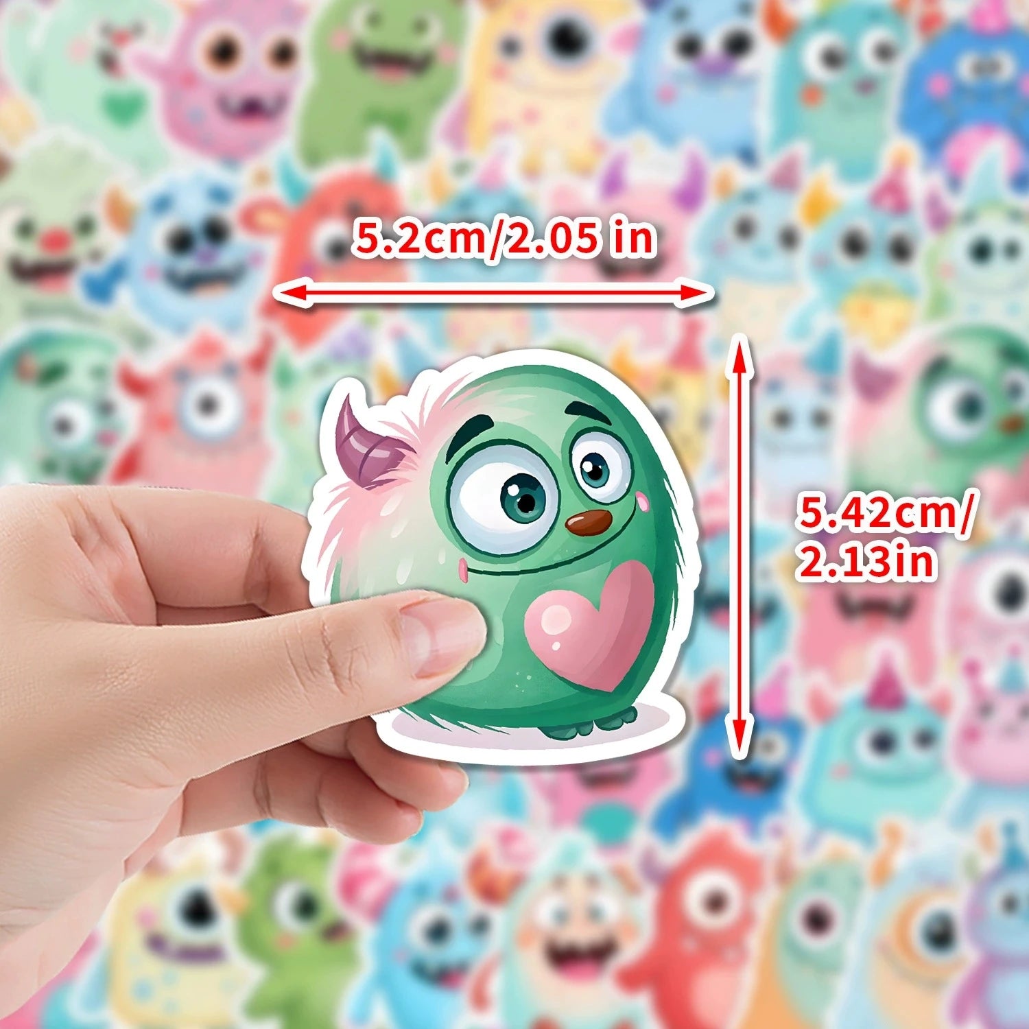 50/100PCS Cute Big Eyes Animal Graffiti Stickers Water Cup Phone Waterproof Stickers Cartoon Big Eyes Animal Stationery Stickers