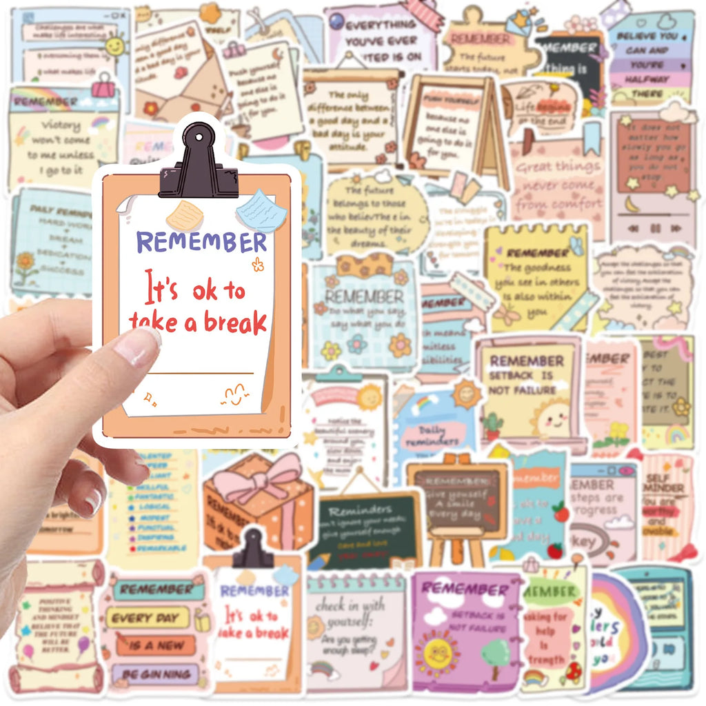 50/100PCS Cartoon Inspiration Notes Graffiti Stickers Decorative Guitar Notebook Luggage DIY Waterproof Stickers
