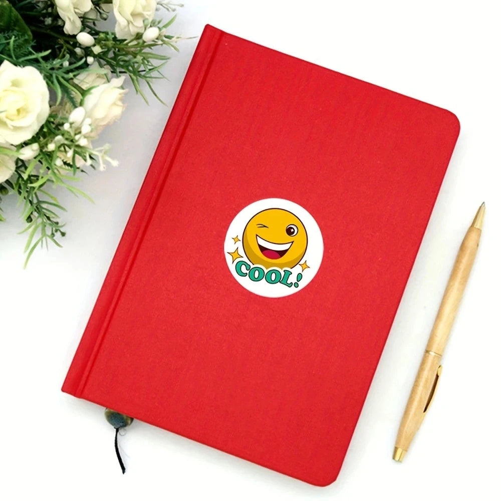 500Pcs/Roll Cartoon Funny Smile Face Expression Reward Stickers 8 Designs 2.5cm/1.0in Round For PC Pad Fridge Gift Diy Decor