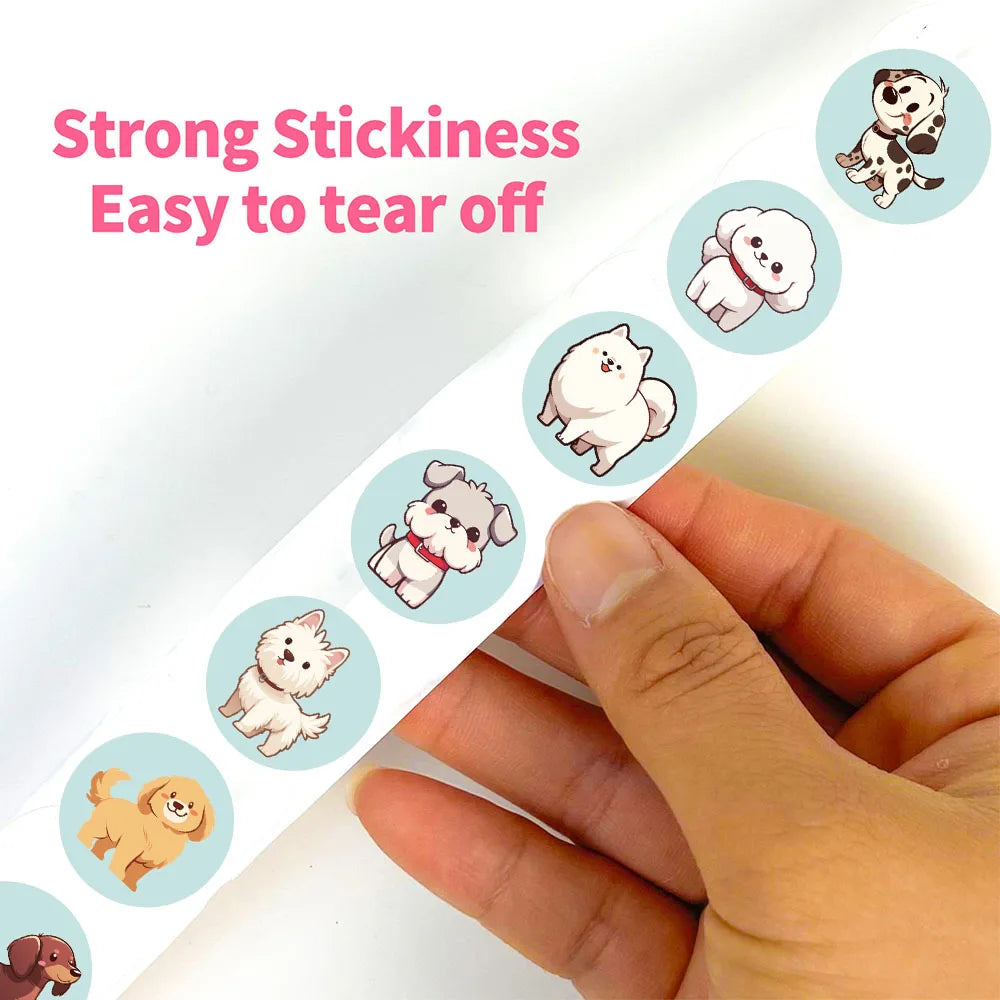 500PCS Puppy Roll Stickers Notebook Colorful Sketchbook Graffiti Phone Scrapbooking Motorcycle Motorcycle Harajuku Sticker