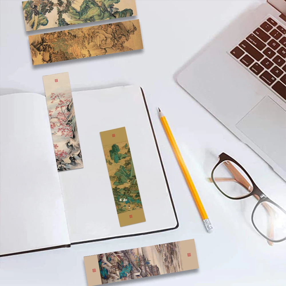 30PCS Vintage Autumn bookmarks Harajuku Notebook Reading Student High Beauty Reading Record Durable Gifts Exquisite Book Clip