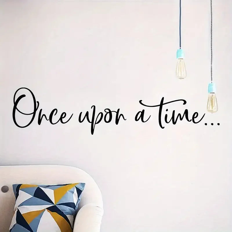 1pc "Once Upon A Time" Wall Stickers for Bedroom Living Room Office Background Home Decoration Wall Decal