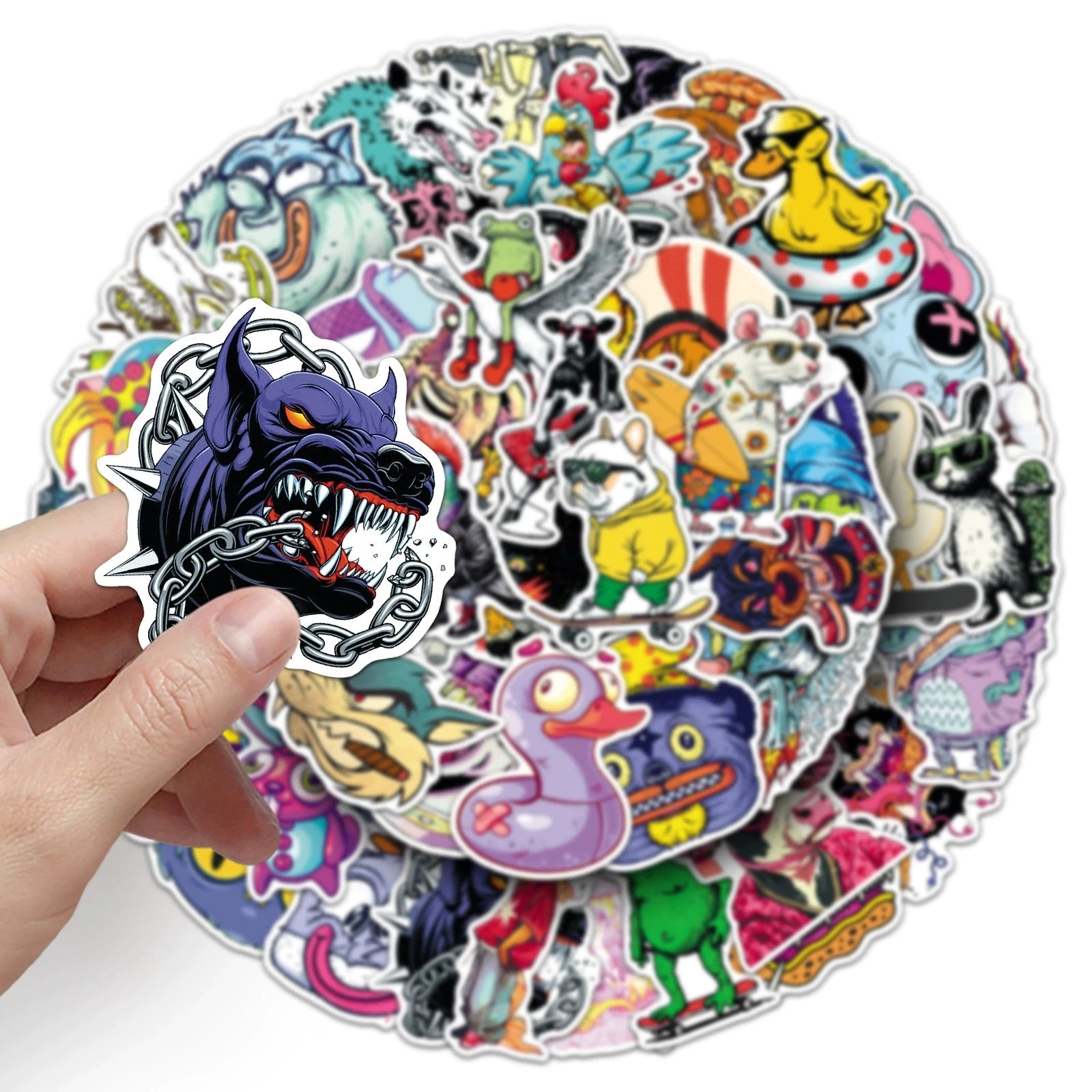 50/100PCS Trendy Fun Animal Stickers Personalized Trendy Play Waterproof Decorative Water Cup DIY Reward Stationery Stickers