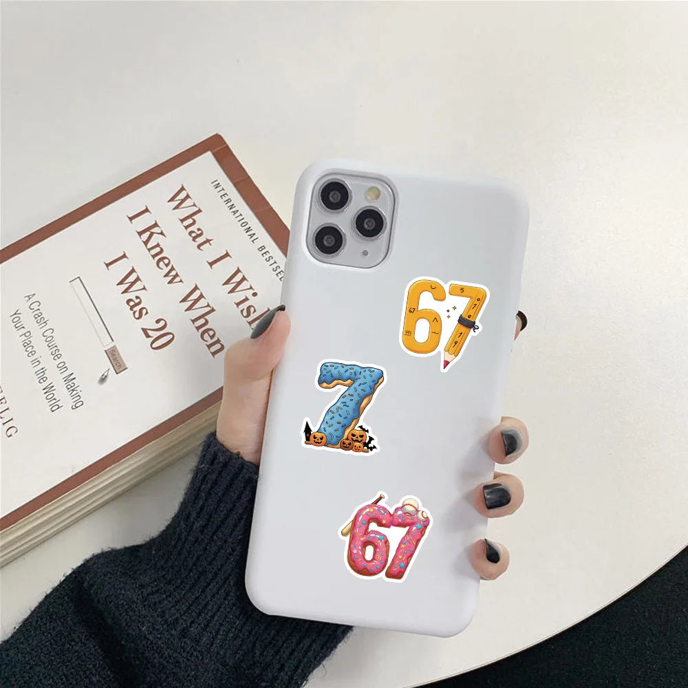 50/100 Pcs Cartoon Popular Number 67 Stickers Creative DIY Game for Cup Phone Suitcase Laptop No Repeat Decals