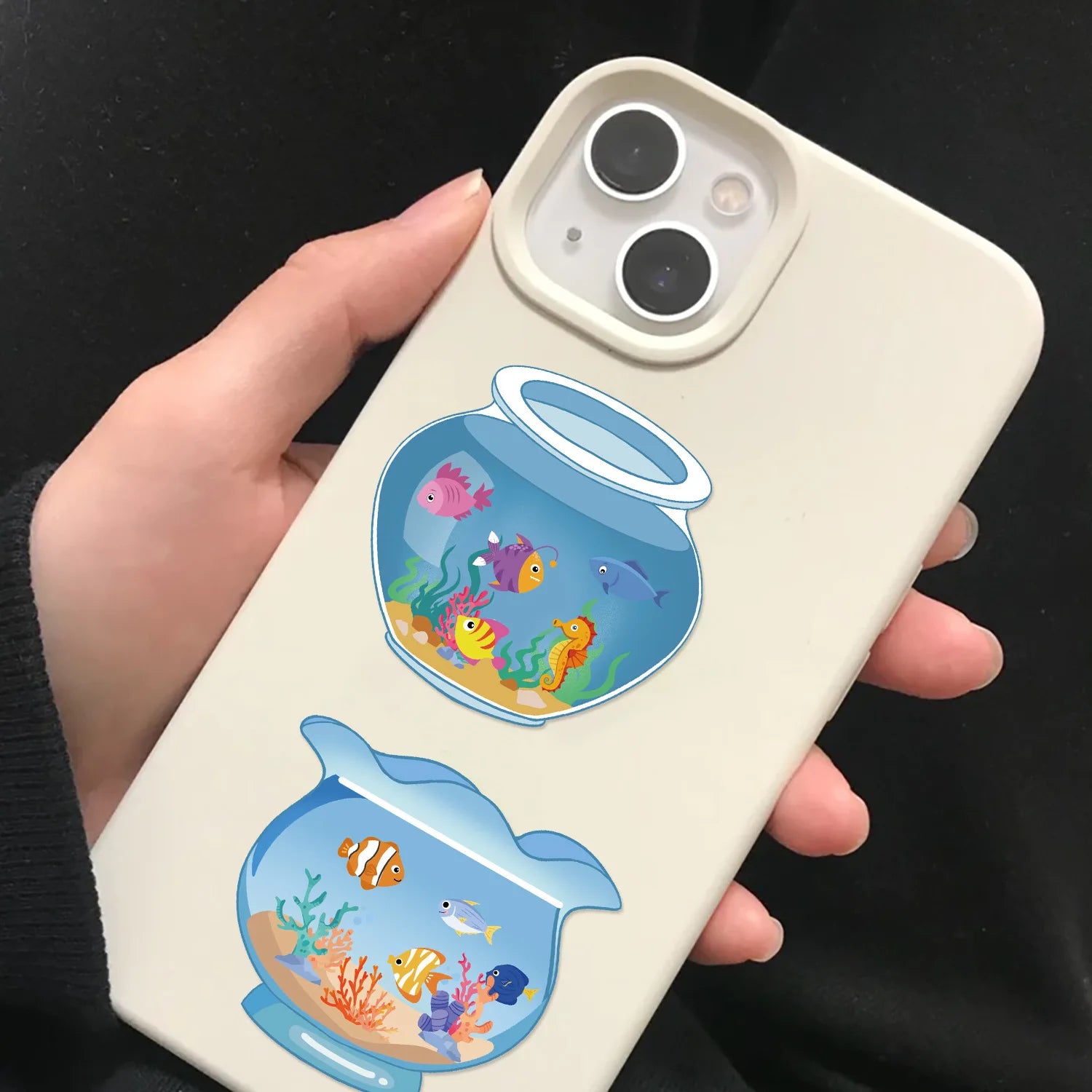8PCS Creative Fish Tank Puzzle Sticker Toy Handmade DIY Notebook Desktop Creative Decoration Waterproof Sticker