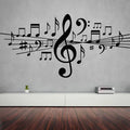 Elegant Black Musical Notes Wall Sticker - Removable Vinyl Decal for Living Room, Studio, Bedroom, Dance Art Gift Poster, 22.83x