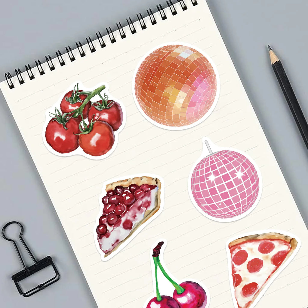 50/100PCS Cartoon Cherry Downtown Stickers Decorative Guitar Notebook Luggage DIY Waterproof