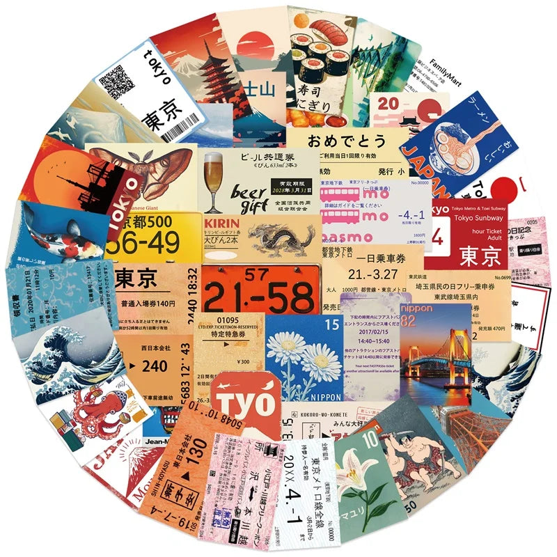 10/30/50PCS Cartoon Japan Spots PVC Sticky Sticker Aesthetic DIY Children's Decoration Scrapbooking School Supplies