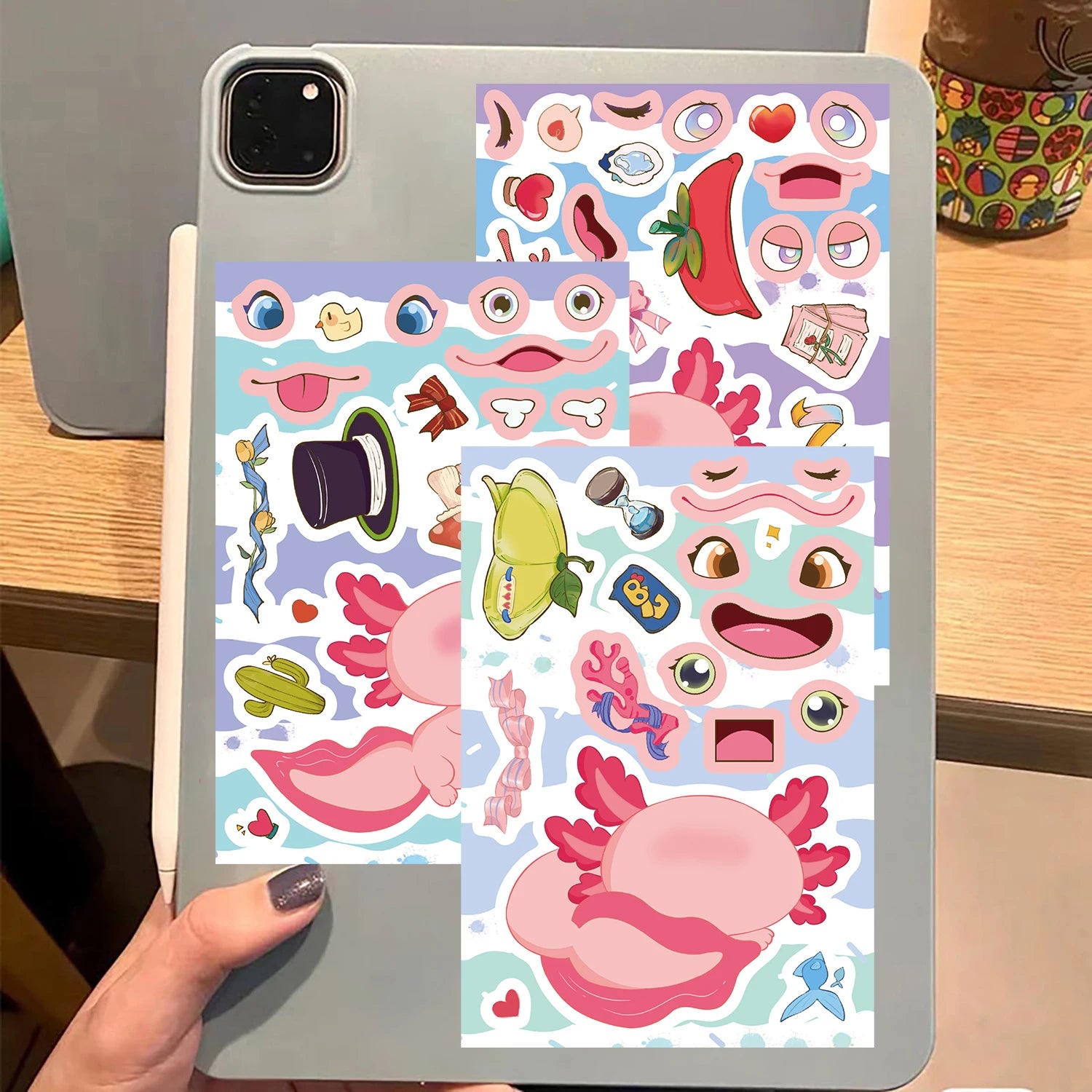 8/16PCS Salamander Collage Sticker Nostalgia Motorcycle Casual Coffee Laptop Luggage Harajuku Scrapbooking Waterproof Stickers