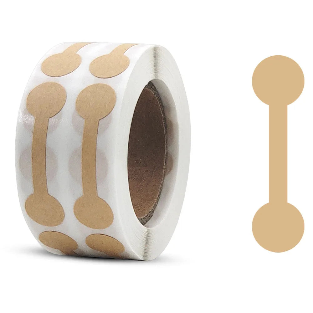 500Pcs/Roll Kraft Paper Jewelry Price Label Stickers DlY Tags Dumbbell Designs for Rings, Necklaces, Earrings & Bracelets