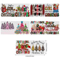 5 sheets Christmas UV DTF Cup Stickers, DTF Transfer Stickers, Waterproof Snowman Wipe-Off Transfer Paper for 16oz Glass, Mug