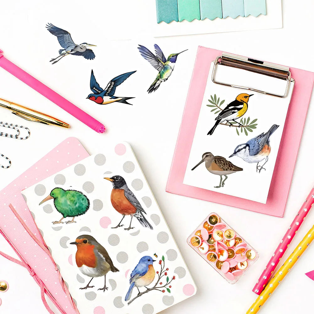 500PCS Bird Roll Stickers Notebook Phone Graffiti Coffee Scrapbooking Y2K Art Laptop  Luggage Personalized Waterproof Sticker