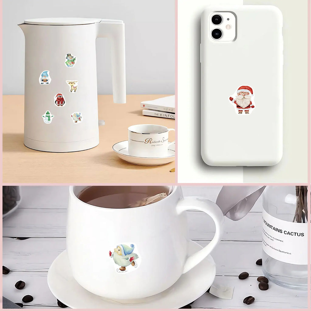 500Pcs Irregular Classic Christmas Characters Stickers 2.5cm/1'' DlY Craft Decoration Festival Scrapbooking Labels Gift Sealing