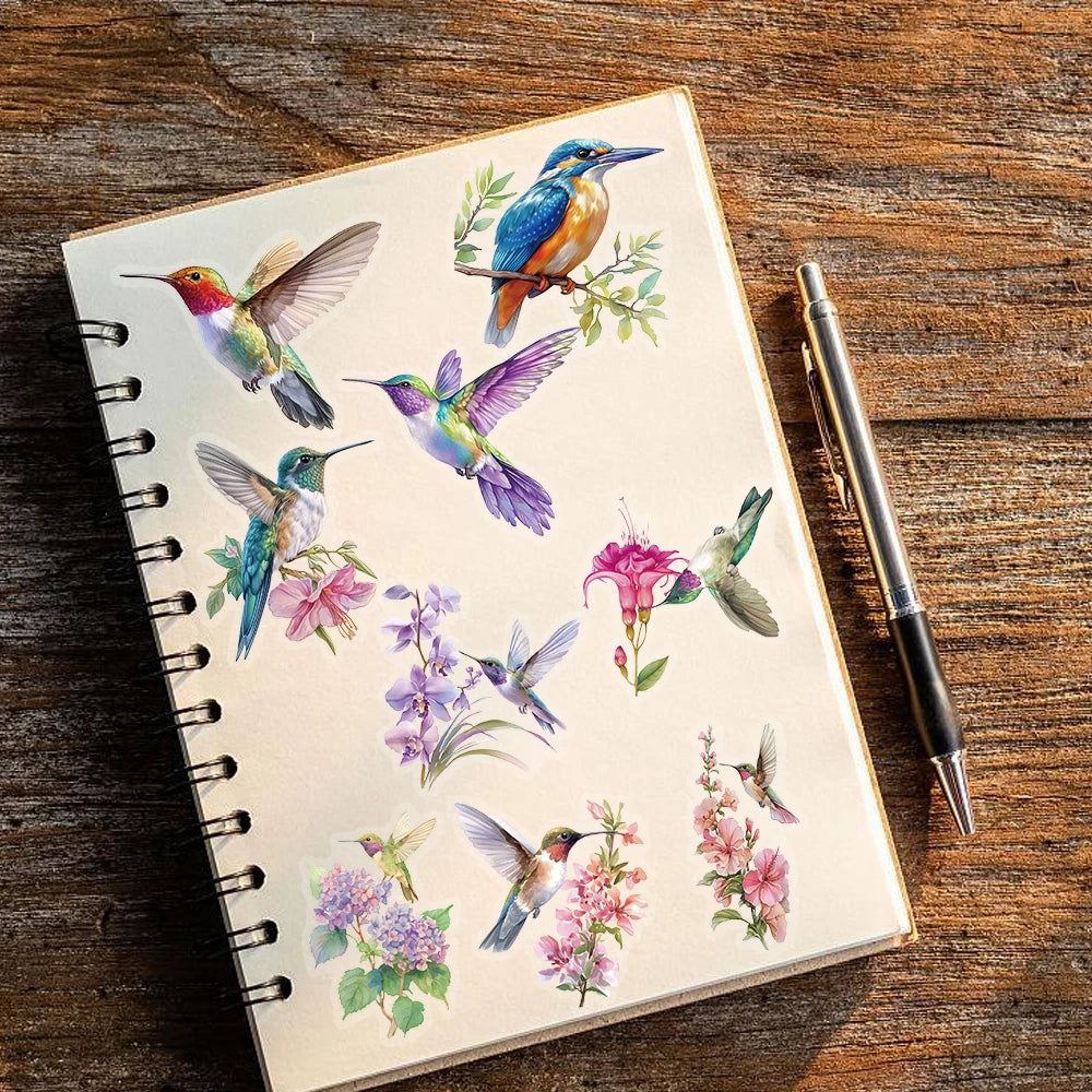 50PCS hummingbird Stickers Creative Phone Community Skateboard DIY Fashion Dormitory Chambre Nostalgic Waterproof Sticker
