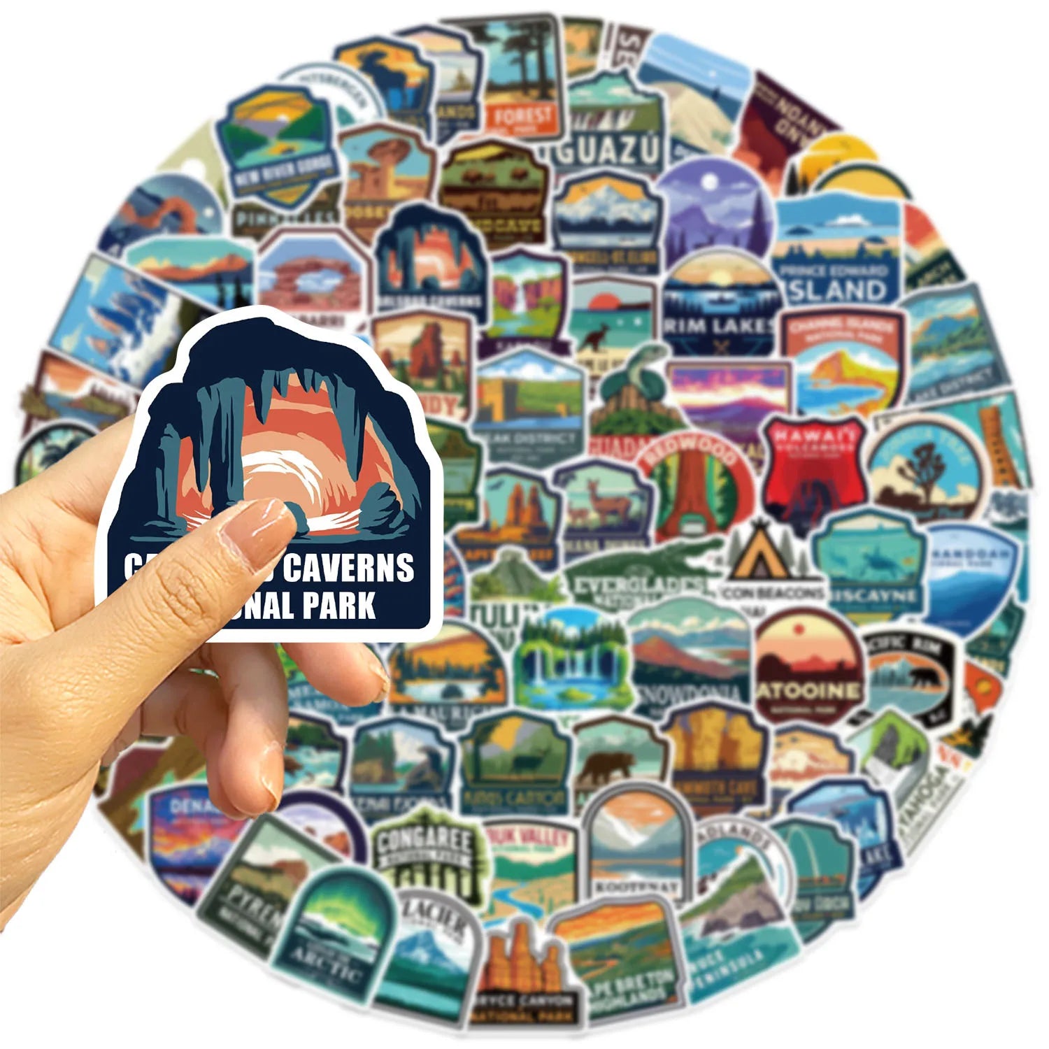 100PCS Cartoon National Park Graffiti Stickers DIY Decoration Guitar Notebook Luggage DIY Waterproof Stationery Stickers