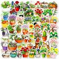 10/30/56PCS Fresh Flower Cat PVC Sticky Sticker Stationery DIY Children's Laptop Luggage Skateboard Decoration Scrapbooking