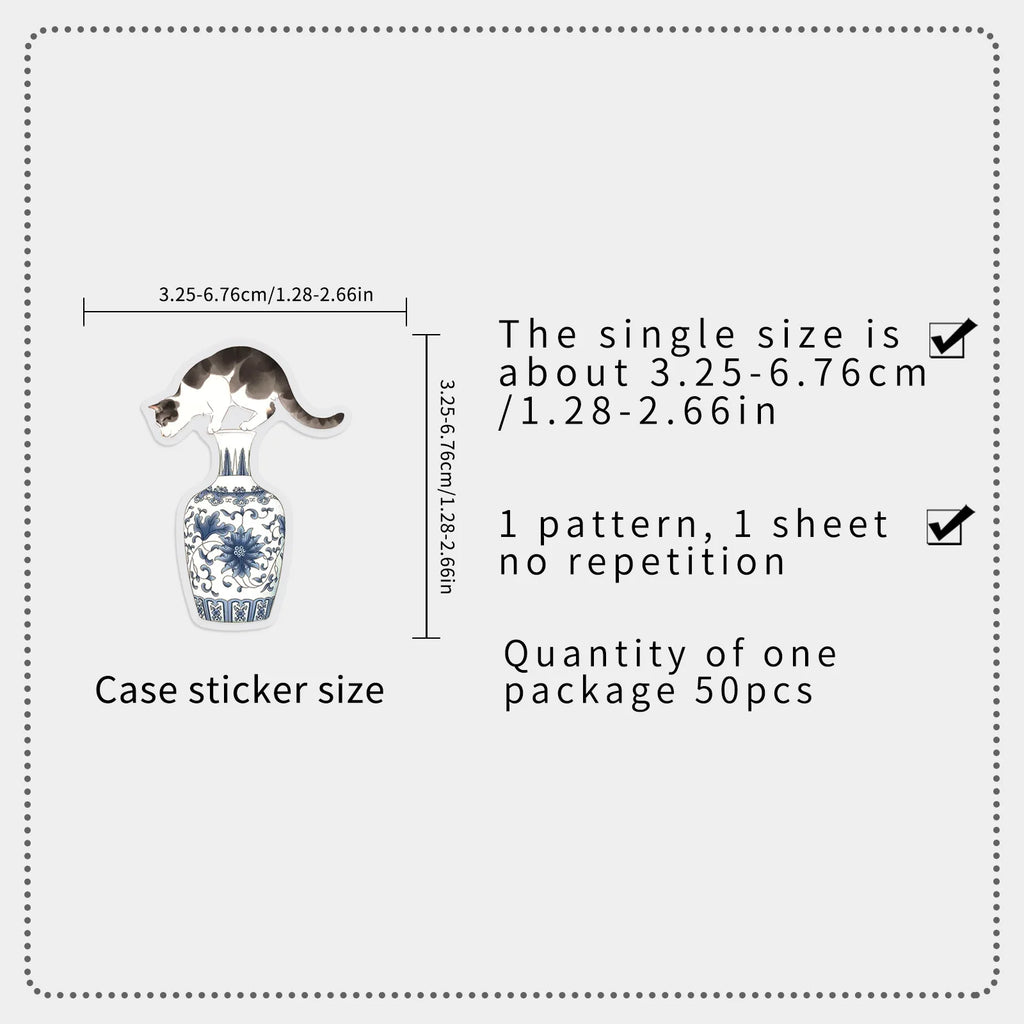 50/100PCS Chinese Style Element Stickers Retro Ink Graffiti Transparent PET DIY Decor Waterproof Stationery Notebook Stickers