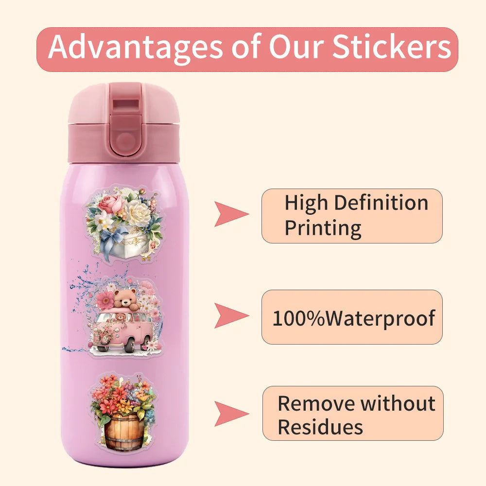 58PCS Transparent and Creative Graffiti Stickers for Luggage Water Cups Skateboards Notebooks Stationery Stickers