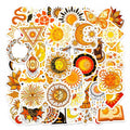 10/30/50PCS Yellow Datura Sun Sticky PVC Sticker Stationery DIY Laptop Luggage Skateboard Decoration Scrapbooking for Kids