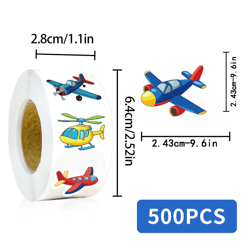 500PCS Airplane Roll Adhesive Sticker Nostalgia Harajuku Laptop Luggage Retro Coffee Phone Living Phone Car Motorcycle Decals