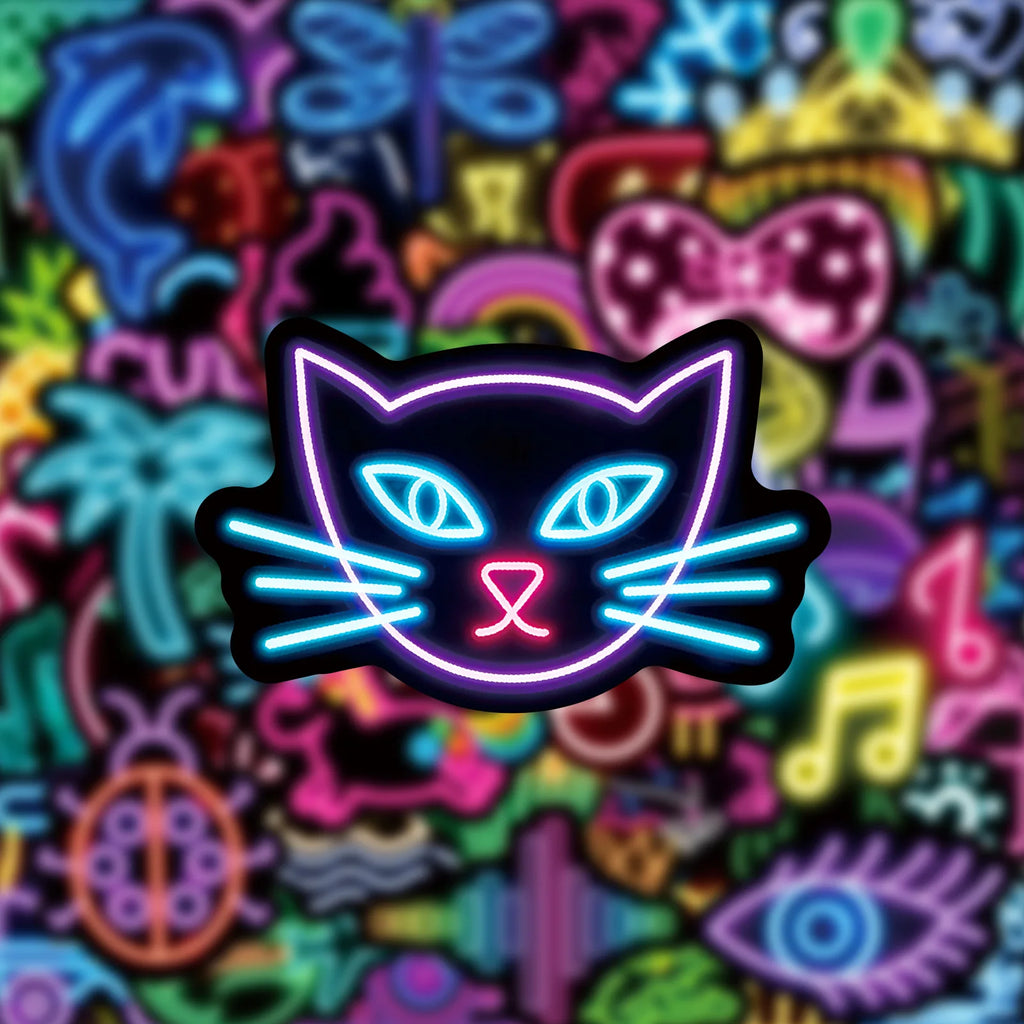 50-Pack Cute Neon Cartoon Graffiti Stickers Waterproof Decorative Decals for Laptop Skateboards Mobiles Suitcases Helmets