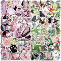 100PCS Pink & Green Cartoon Witch Graffiti Stickers Decorative Guitar Notebook Luggage DIY Waterproof Stationery Stickers