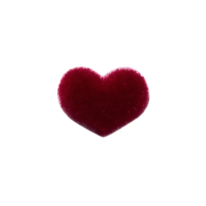 French Flocked Heart-shaped Nail Art Accessories 3D Plush Heart-shaped Nail Charms Autumn and Winter Manicure Decorations Parts