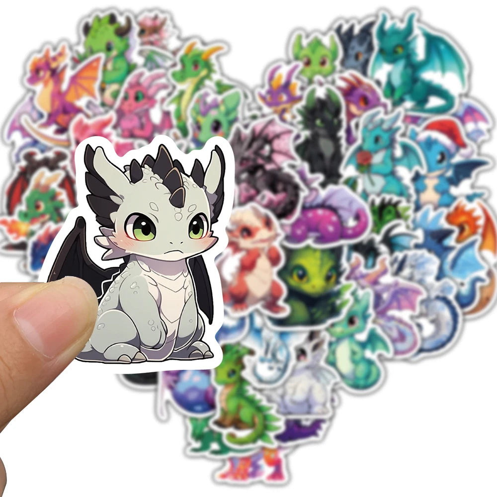 50/100PCS Cartoon Cute European Dragon Stickers Scrapbooking Aesthetic Luggage Laptop Wall Car Art Fun Decoration Decal Sticker