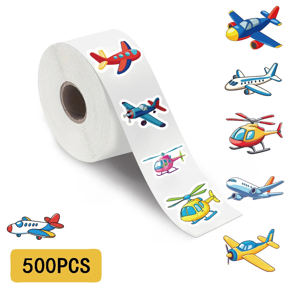 500PCS Airplane Roll Adhesive Sticker Nostalgia Harajuku Laptop Luggage Retro Coffee Phone Living Phone Car Motorcycle Decals