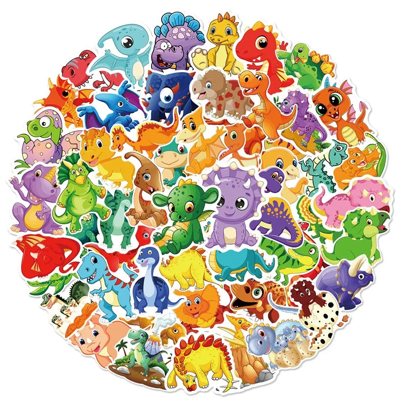 10/30/60PCS Cartoon Dinosaur Sticker Aesthetic PVC Children's Korean Stationery School Supplies Decoration Scrapbooking for Kids