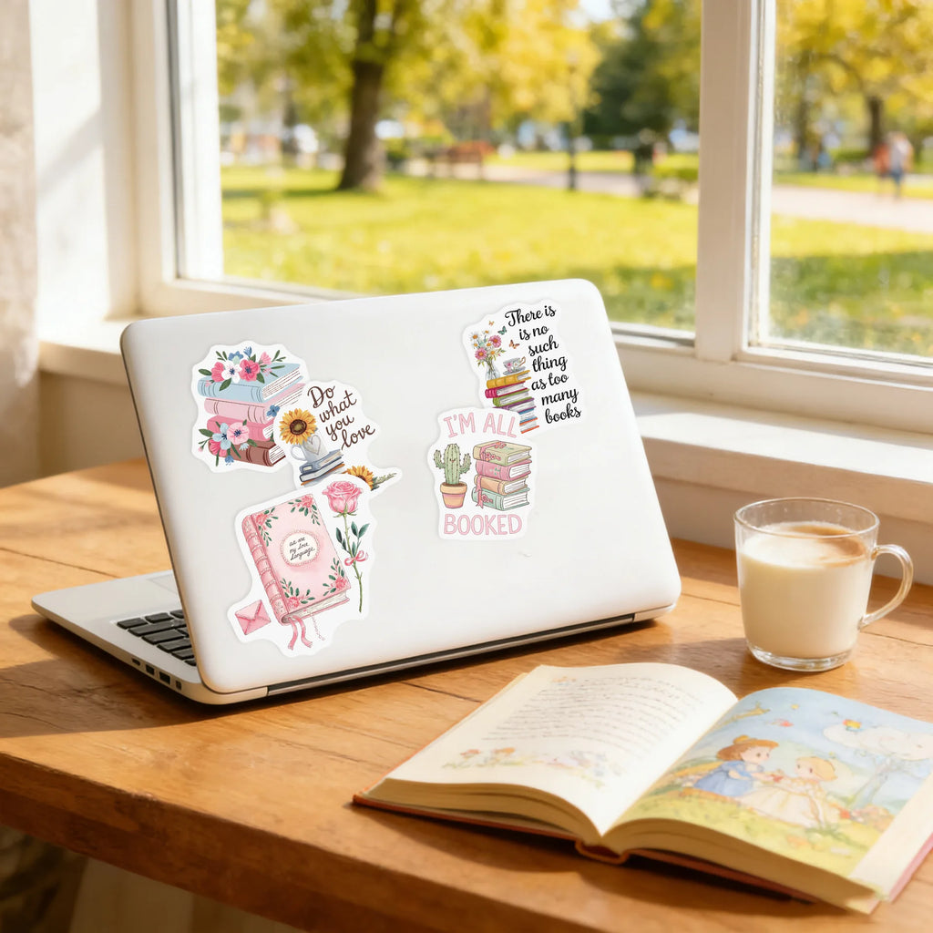 50/100PCS Cartoon Book Graffiti Sticker Cup Phone Waterproof Decorative Sticker Creative Book Decals